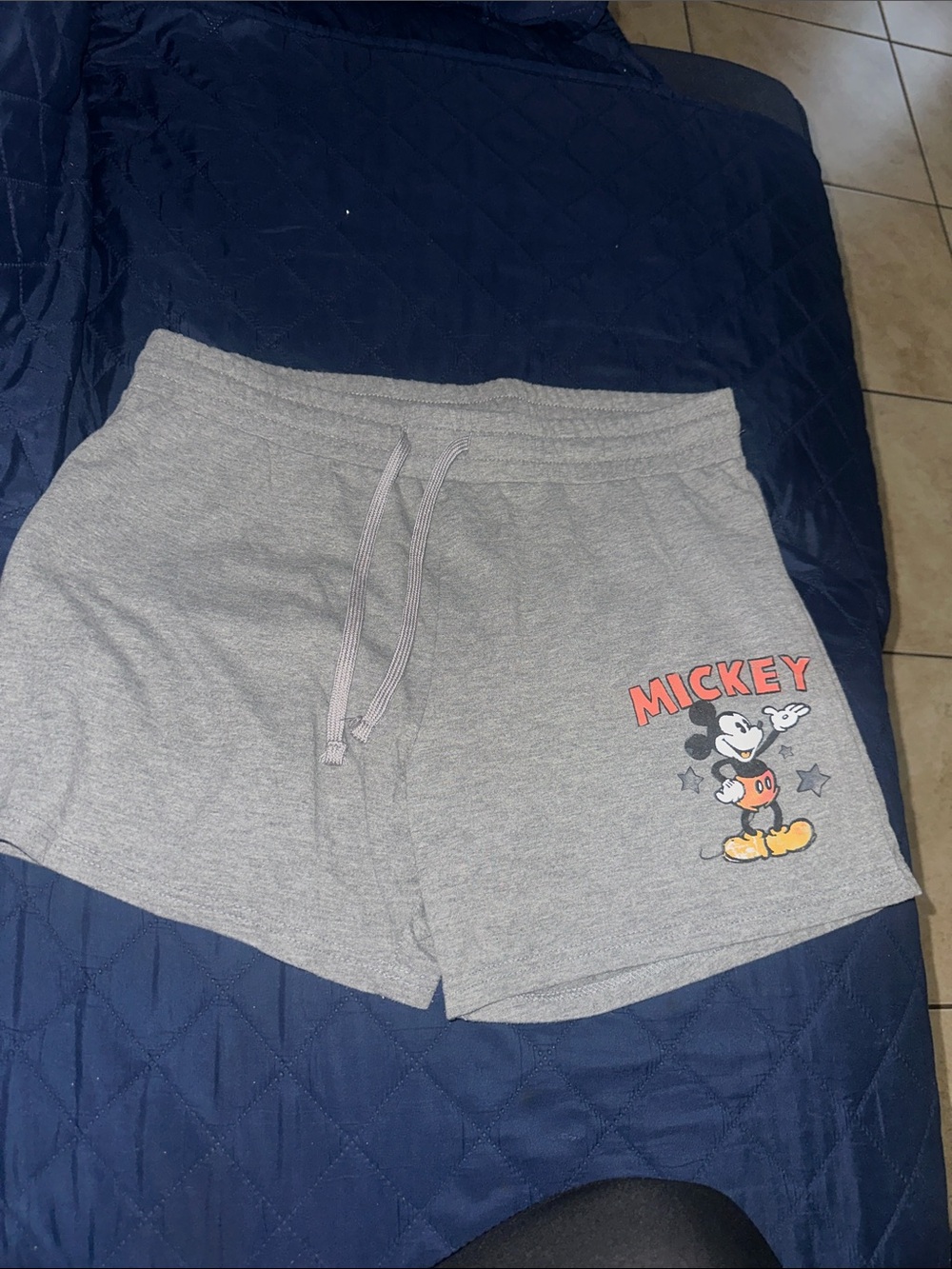 Gray Mickey Graphic Womens Lounge Shorts